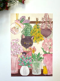 [Akane Kotoko] Cat Flower Shop in Spring postcard