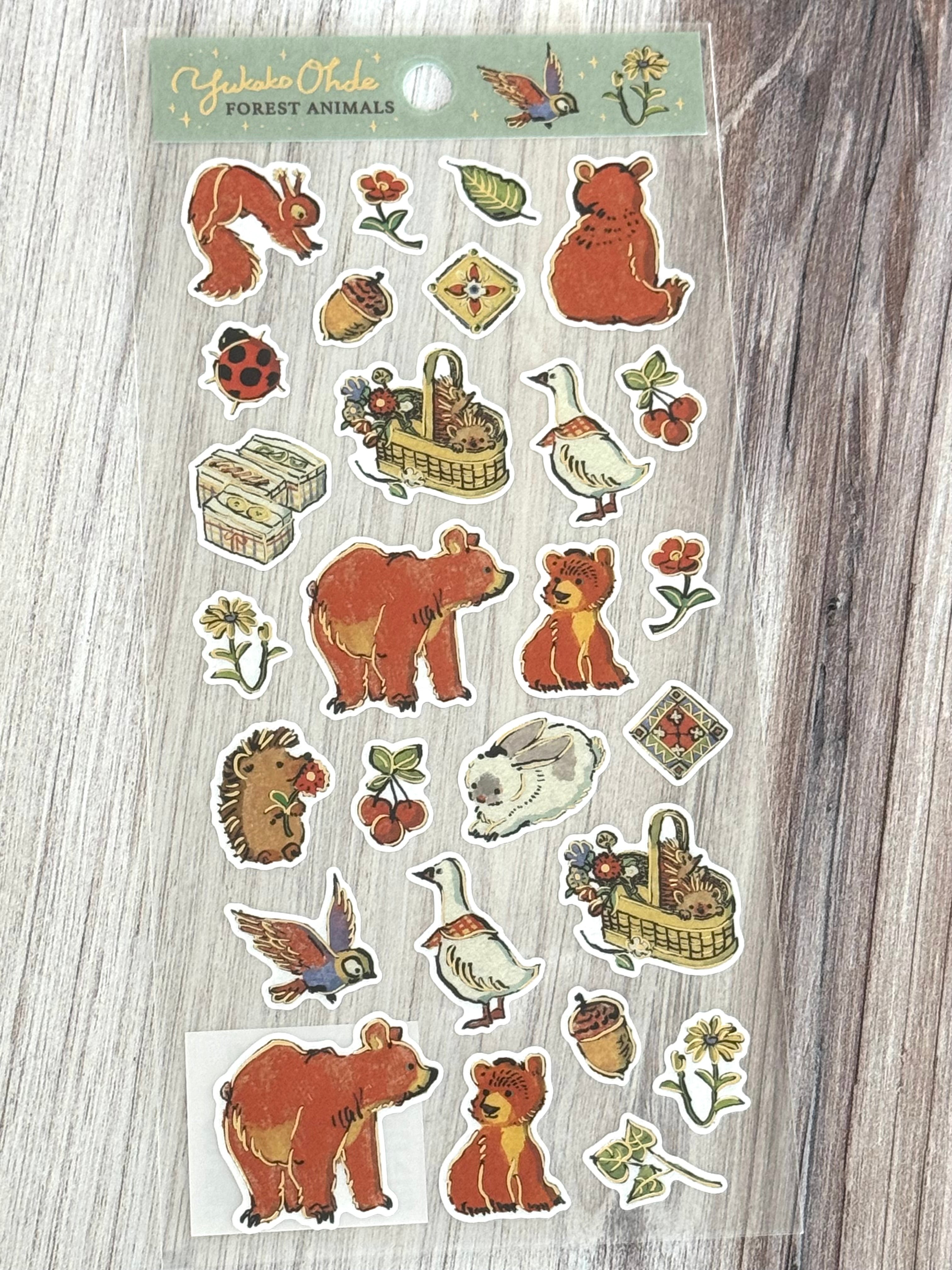 [Yukako Ohde] Forest Animals sticker sheet