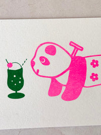 [Panda factory] Panda and Melon Soda postcard
