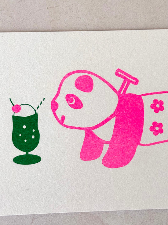 [Panda factory] Panda and Melon Soda postcard
