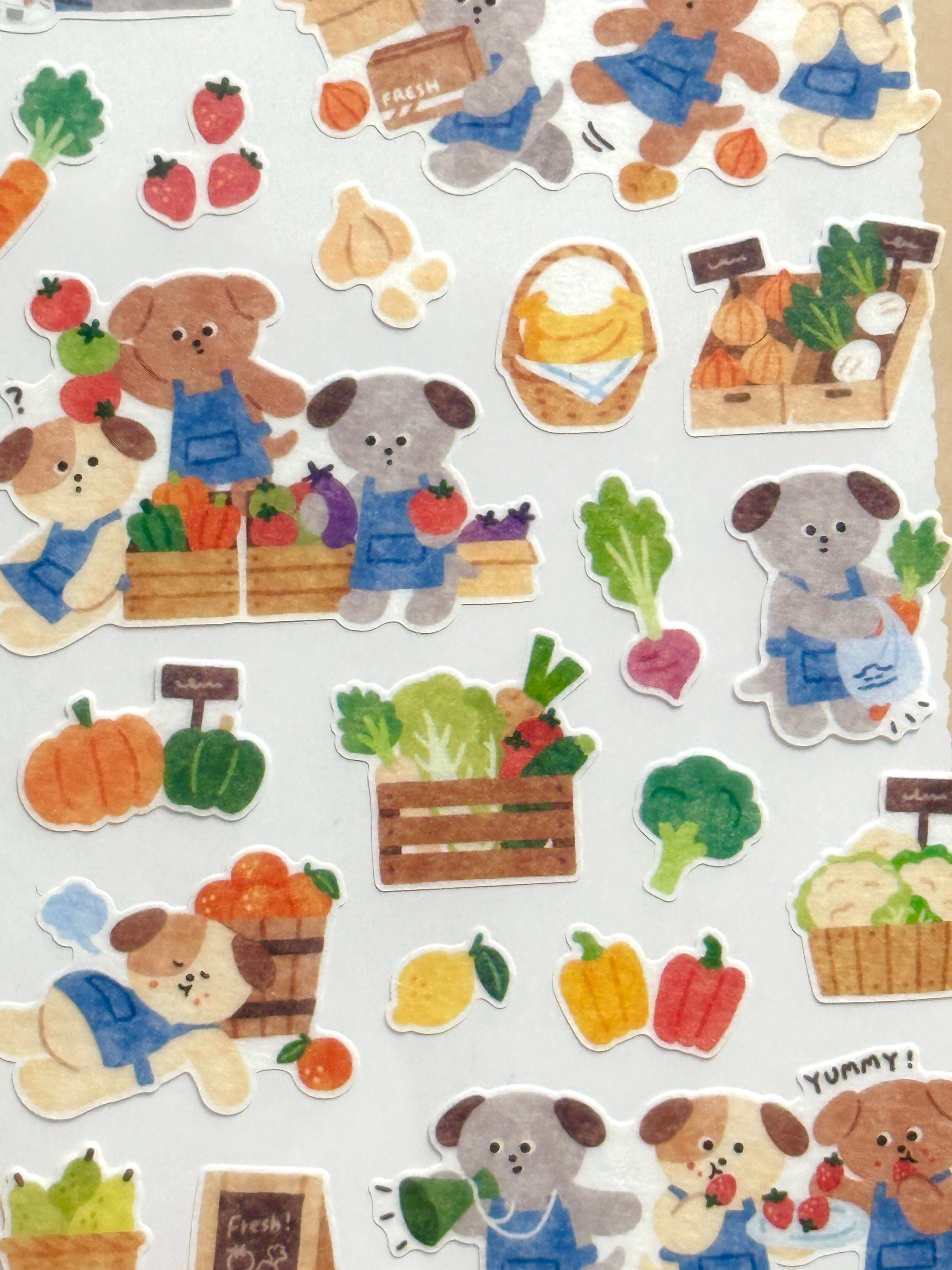 [MIND WAVE] Waku Waku series • Bookstore, Flower, Furniture, Post Office, Restaurant and Vegetable Store sticker sheet