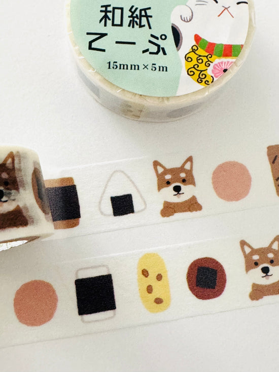[SEAL-DO] Shinzi Katoh x Nichi Nichi • Shiba and Savory Snacks 🍘 washi tape