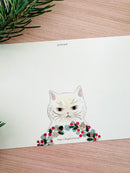 [4legs] Cat's Christmas Wreath postcard