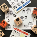 [Mushroom Cat] Hanko Stamp Monochrome sticker sheet