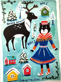 [Yuh Takahashi] Finland 🇫🇮 x Finnish Lapphund postcard