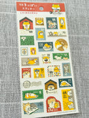 [MIND WAVE] Piyokomame, Shibanban, Gorogoronyansuke, Muu-chan Die-Cut Postage Stamp sticker sheet