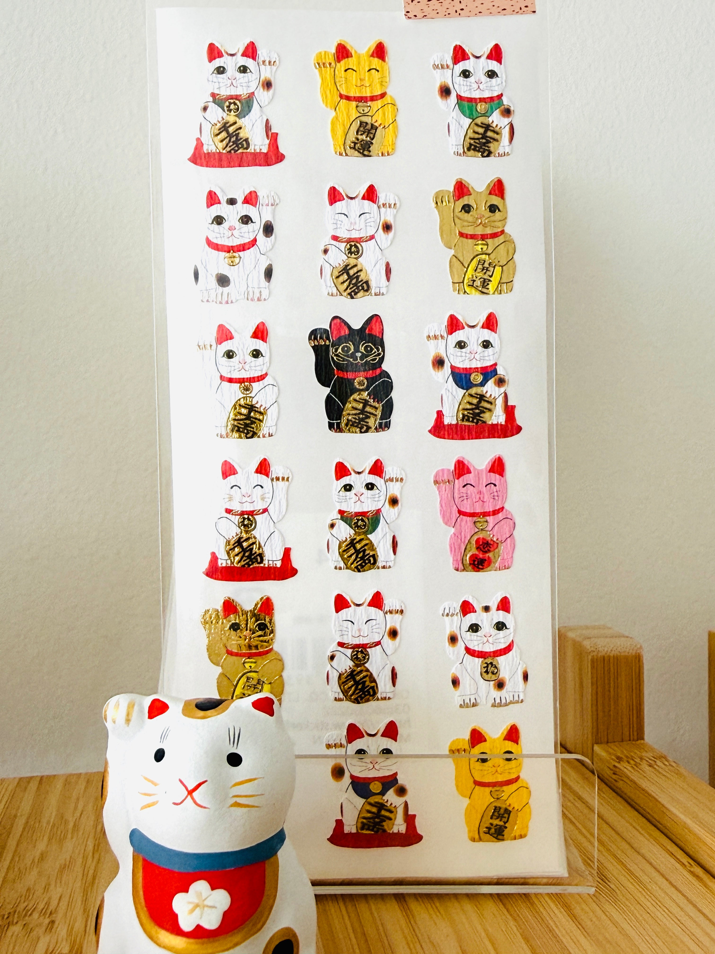 Beckoning Cat sticker sheet