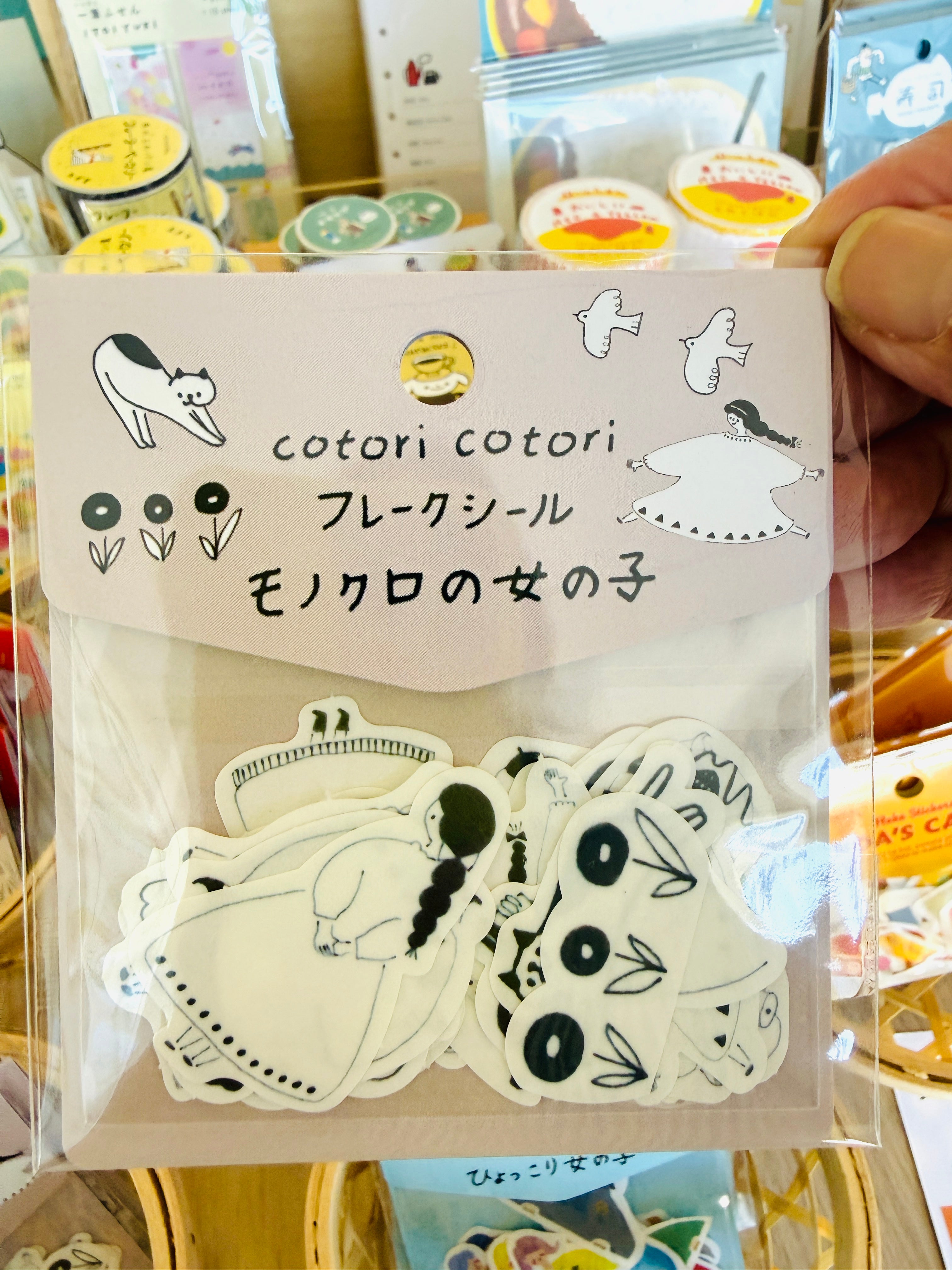 [Tegamisha] cotori cotori · Monochrome Girl Flake Stickers