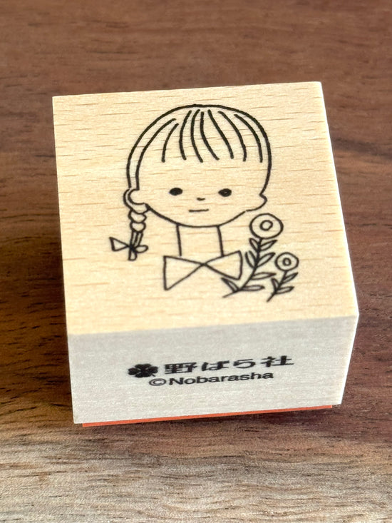 [Nobarasha] Girl in Pigtail Hanko rubber stamp
