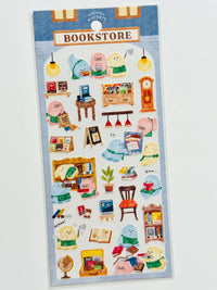 [MIND WAVE] Waku Waku series • Bookstore, Flower, Furniture, Post Office, Restaurant and Vegetable Store sticker sheet