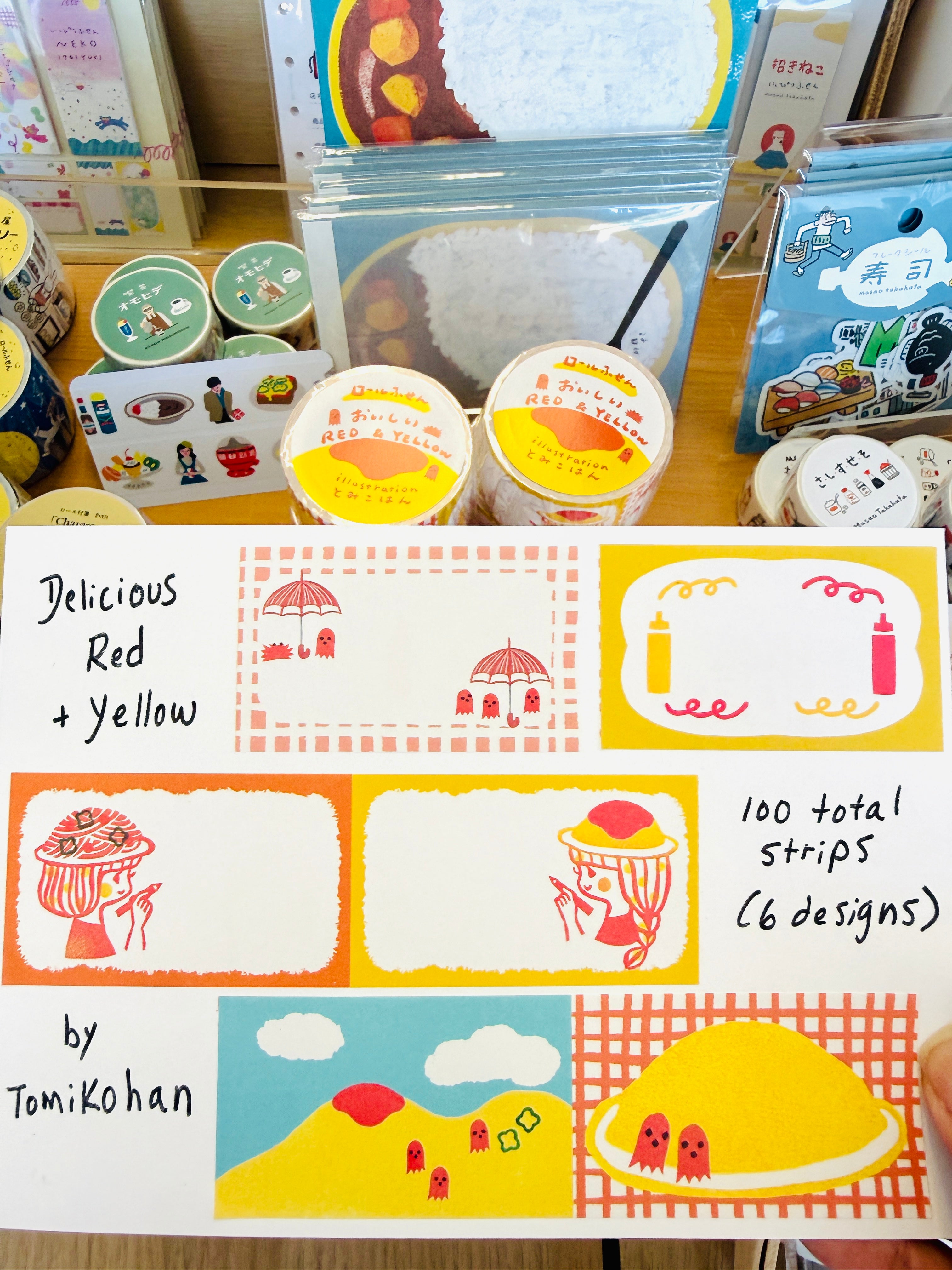 [Tegamisha] Tomikohan · "Delicious" Red & Yellow Jumbo Sticky Note Roll