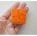[Mushroom Cat] Beckoning Cat rubber stamp x 4legs
