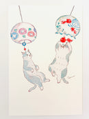 [tocorocomugi] Summer Wind Chimes Nyanko postcard