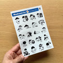 [Mushroom Cat] Hanko Stamp Monochrome sticker sheet