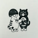 [Mushroom Cat] Mushroom Cat and Neighborhood Friends rubber stamp x 4legs