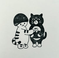 [Mushroom Cat] Mushroom Cat and Neighborhood Friends rubber stamp x 4legs