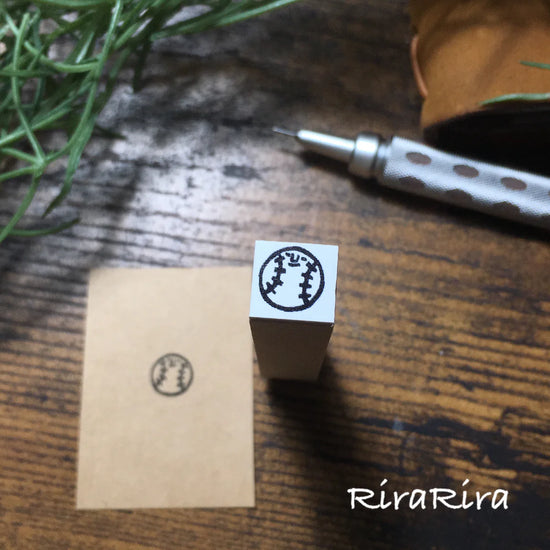 [RiraRira Hanko] Baseball mini rubber stamp