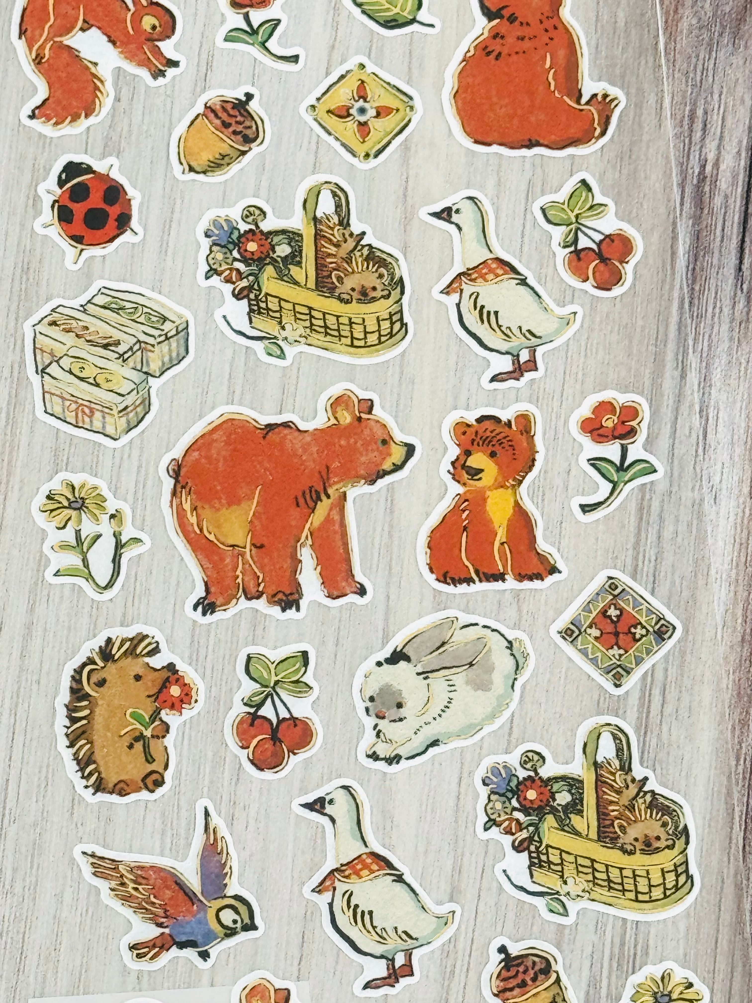 [Yukako Ohde] Forest Animals sticker sheet
