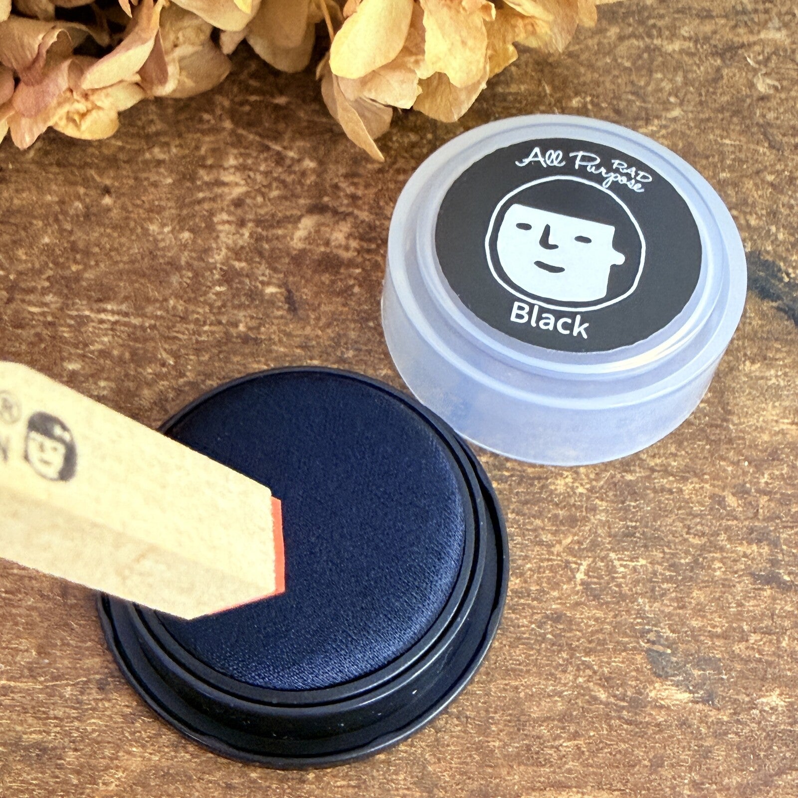[RiraRira Hanko] All-Purpose Mini Rubber Stamp Ink Pad: Mamoru kun (black)
