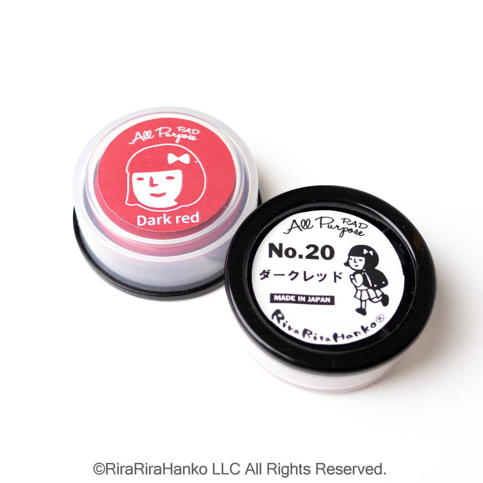 [RiraRira Hanko] All-Purpose Mini Rubber Stamp Ink Pad: Miyoko chan (dark red)