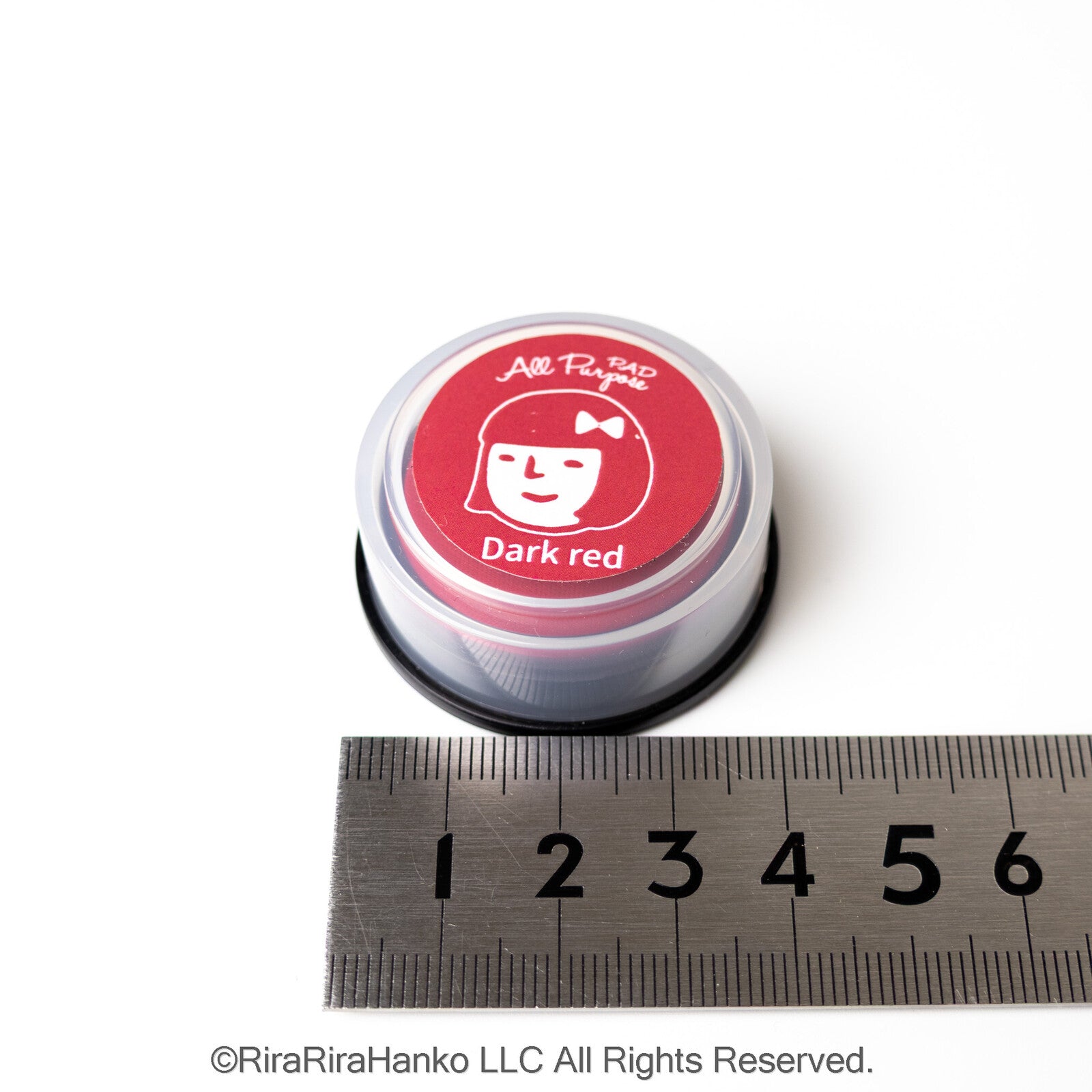 [RiraRira Hanko] All-Purpose Mini Rubber Stamp Ink Pad: Miyoko chan (dark red)
