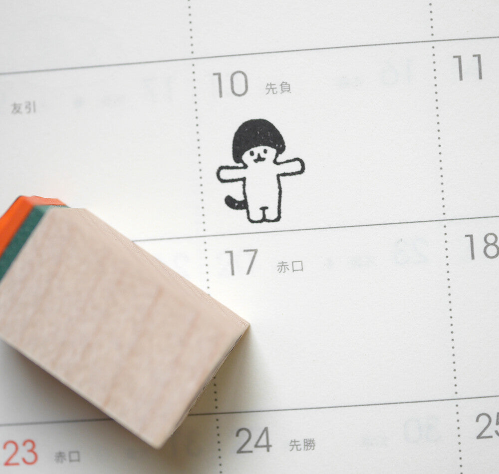 [Mushroom Cat] 4legs x Daily mini rubber stamps (planner size)