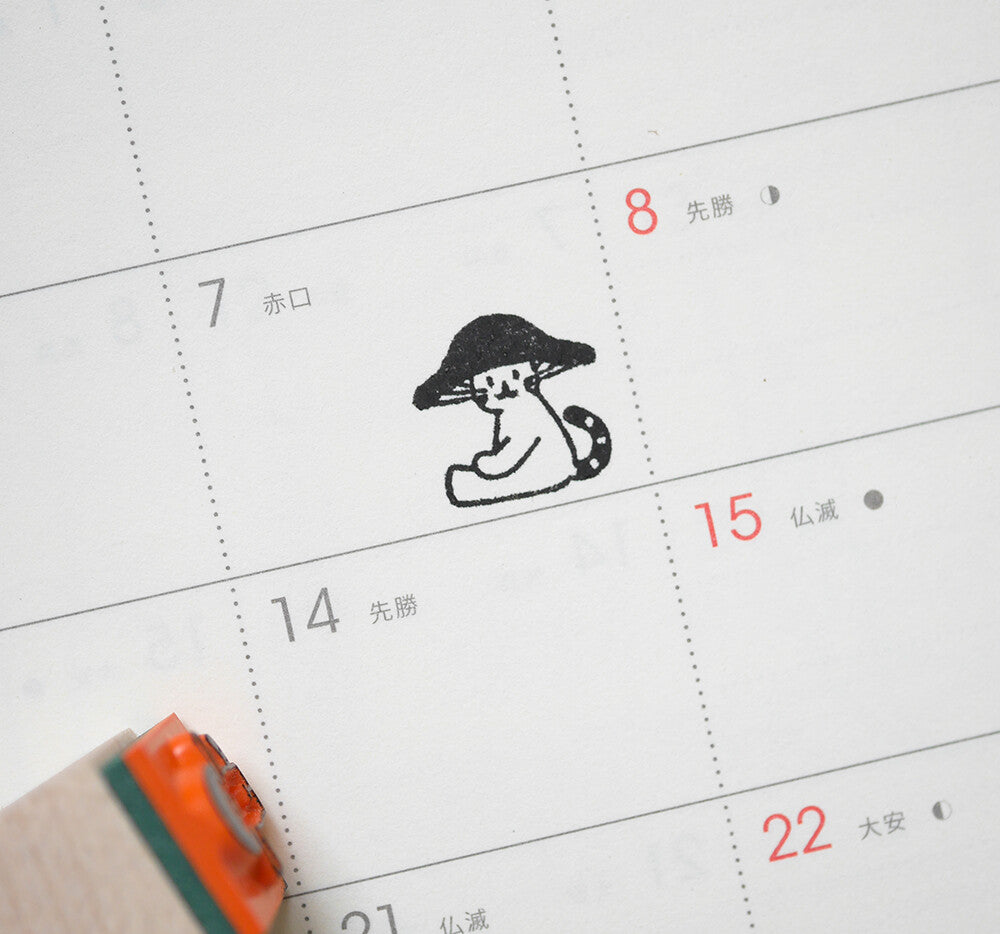 [Mushroom Cat] 4legs x Daily mini rubber stamps (planner size)