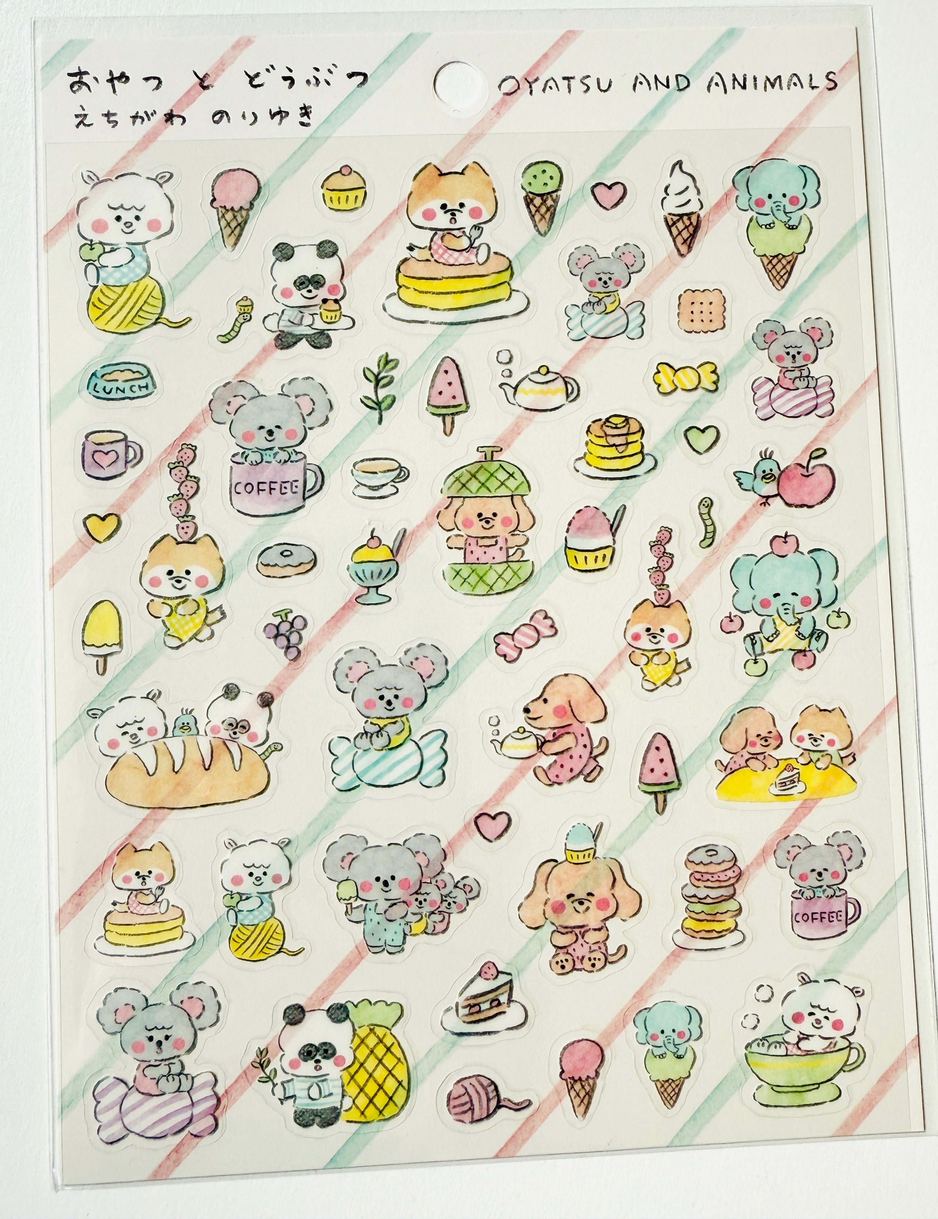 [Noriyuki Echigawa] cozyca x Oyatsu and Animals sticker sheet