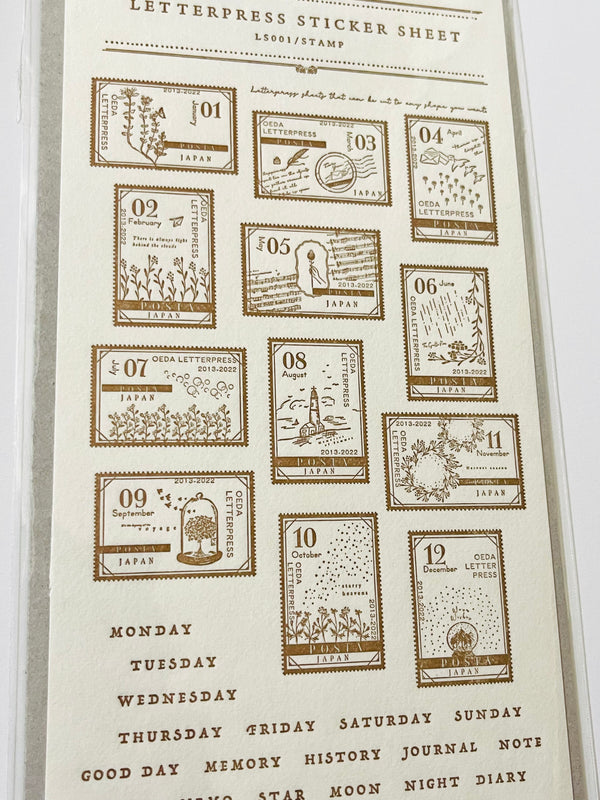 oeda letterpress: uncut stamp style (last stock)