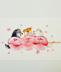 [Natsuka Murata] Shiba Inu & Sanshokudango postcard