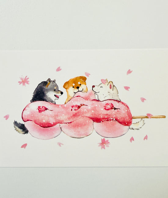 [Natsuka Murata] Shiba Inu & Sanshokudango postcard