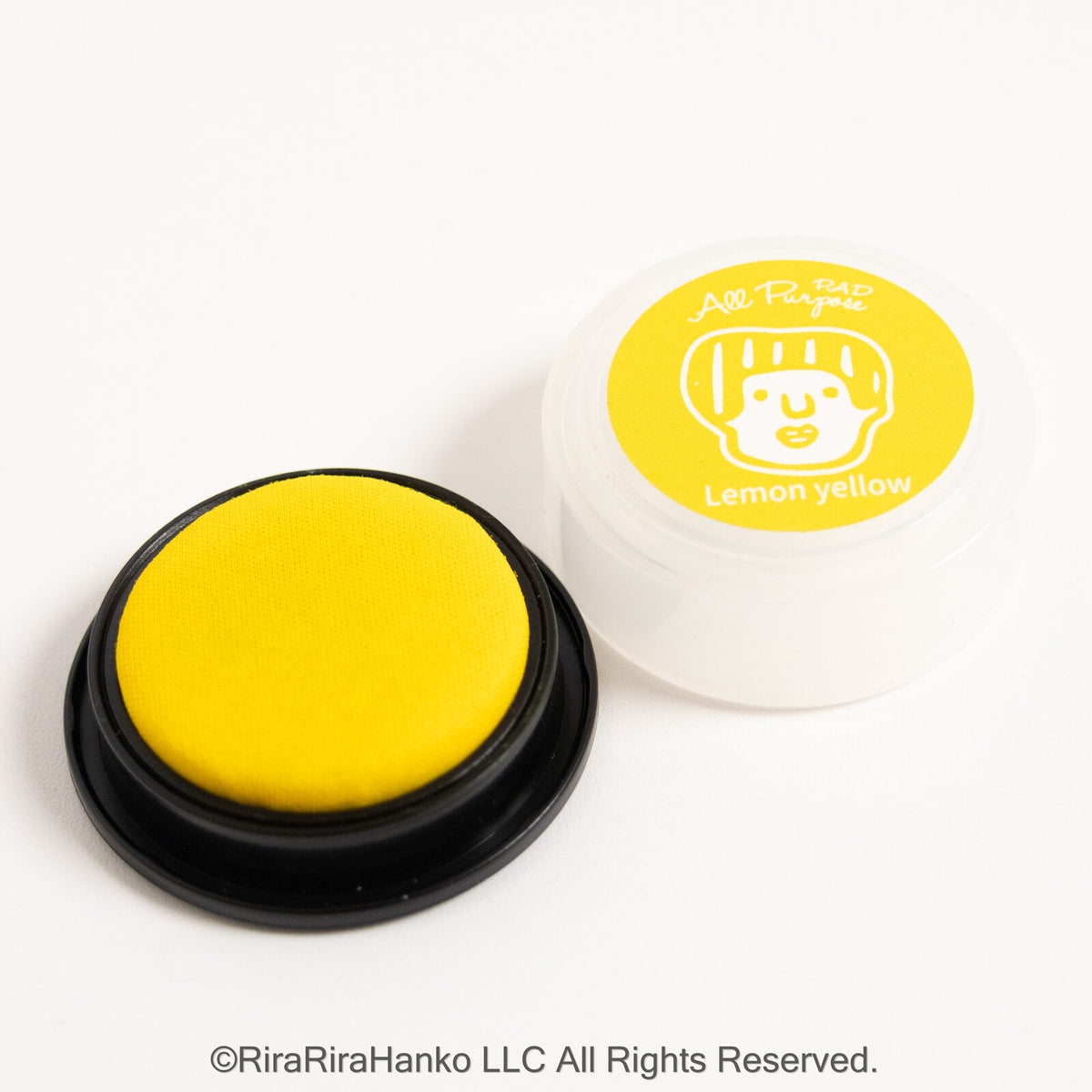 [RiraRira Hanko] All-Purpose Mini Rubber Stamp Ink Pad: Tamayo chan (Lemon Yellow)