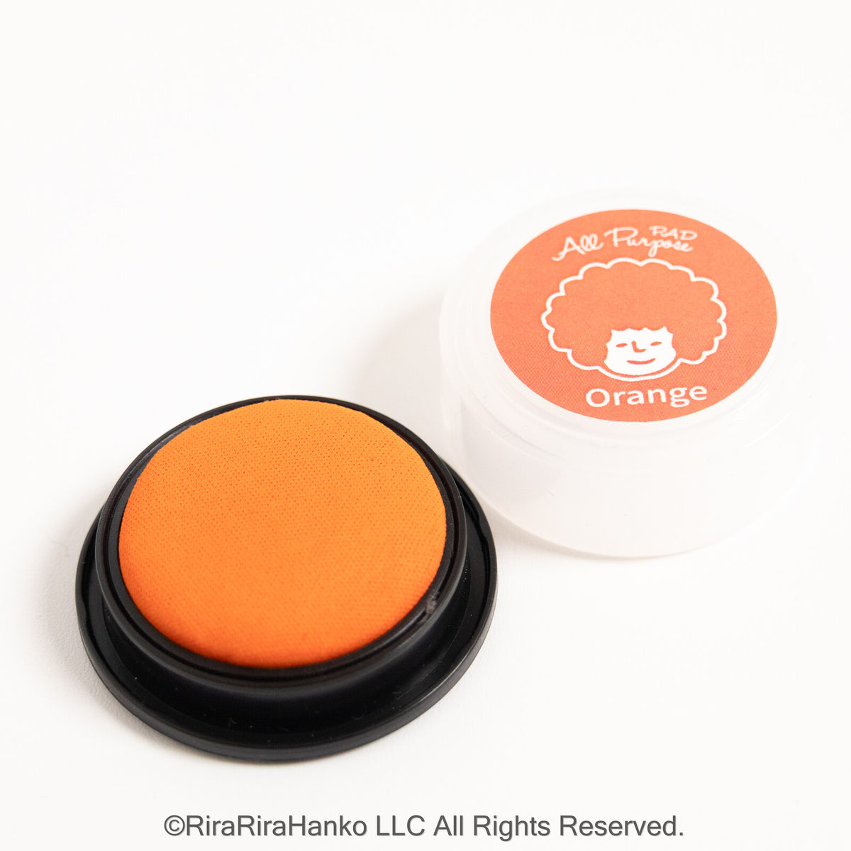 [RiraRira Hanko] All-Purpose Mini Rubber Stamp Ink Pad: Groovy (Orange)