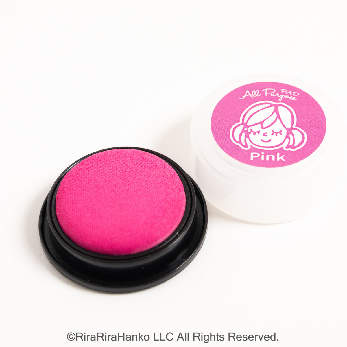 [RiraRira Hanko] All-Purpose Mini Rubber Stamp Ink Pad: Koume chan (Pink)
