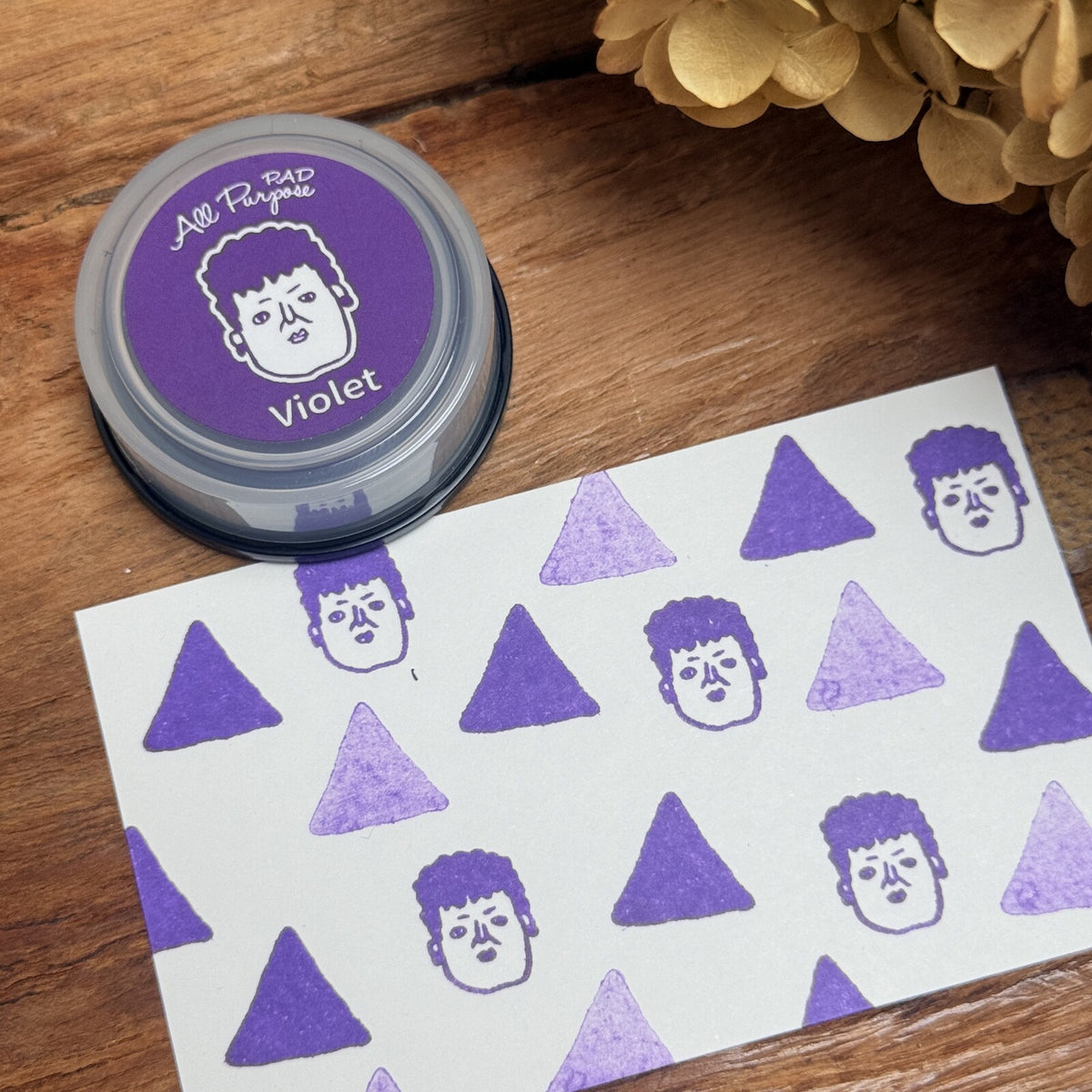 [RiraRira Hanko] All-Purpose Mini Rubber Stamp Ink Pad: Aunt Seki (Violet)