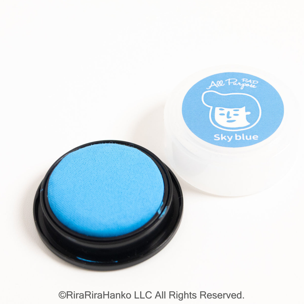 [RiraRira Hanko] All-Purpose Mini Rubber Stamp Ink Pad: Suave (Sky Blue)
