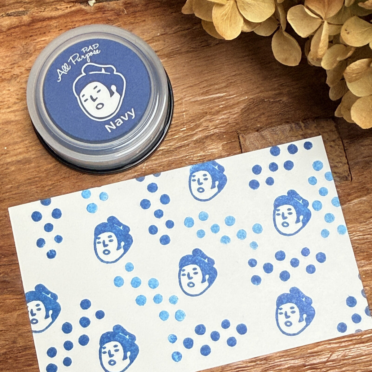 [RiraRira Hanko] All-Purpose Mini Rubber Stamp Ink Pad: Sumo (Navy)