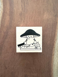 [Mushroom Cat] Cooking Meal Prep rubber stamp x 4legs