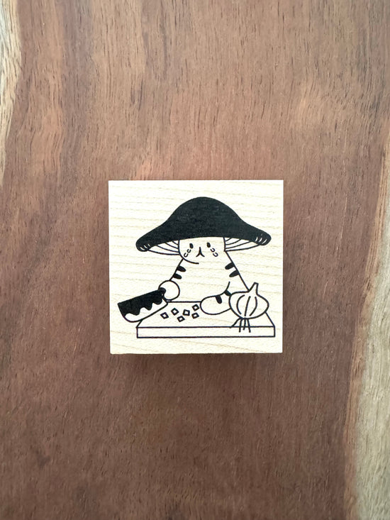 [Mushroom Cat] Cooking Meal Prep rubber stamp x 4legs