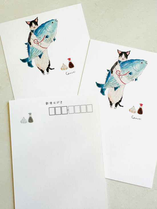 [tocorocomugi] Katsuo Nyanko postcards · set of 3