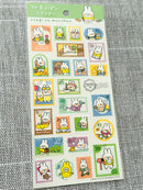 [MIND WAVE] Piyokomame, Shibanban, Gorogoronyansuke, Muu-chan Die-Cut Postage Stamp sticker sheet