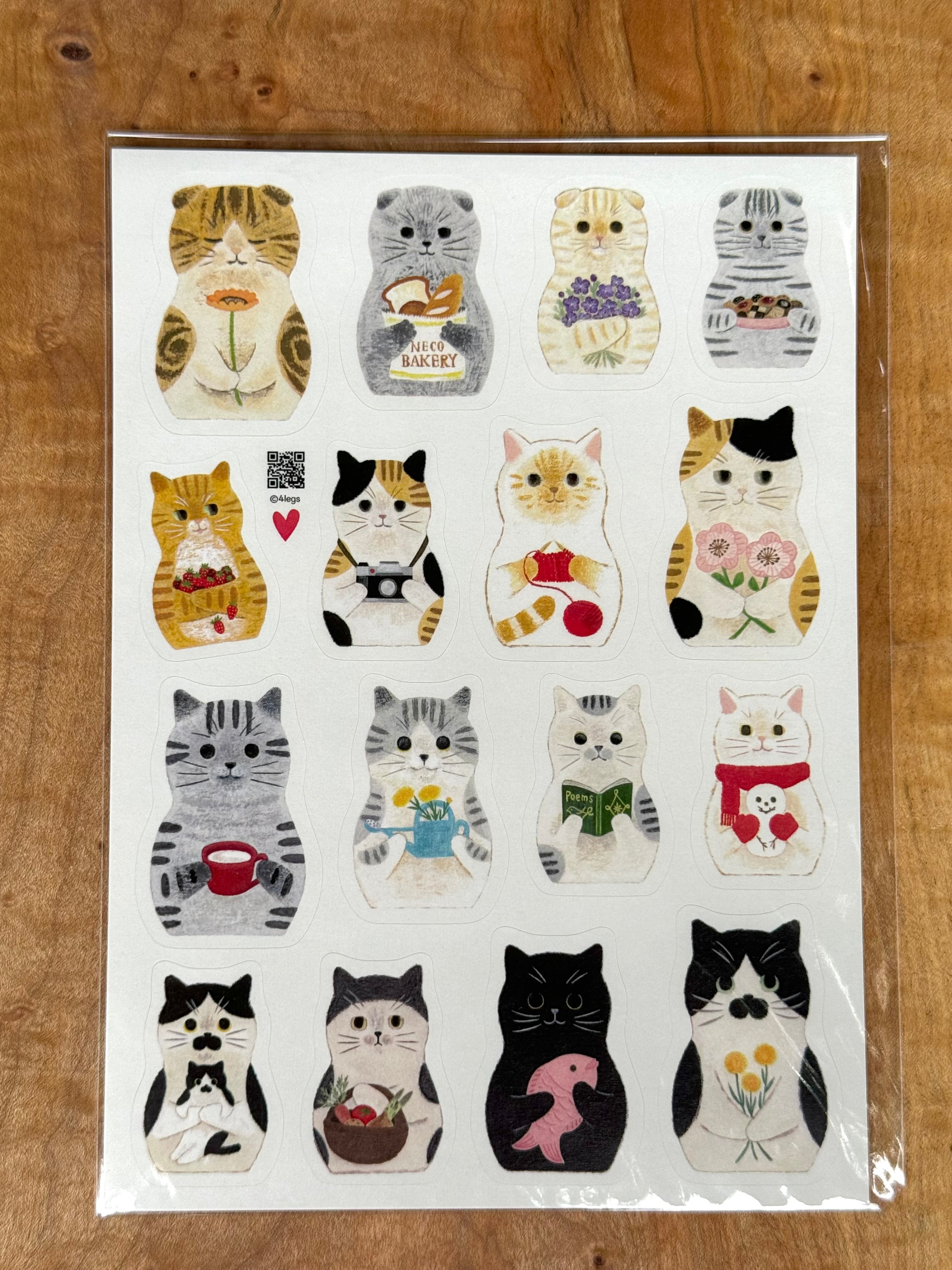 [4legs] Matryoshka Cat Dolls sticker sheet