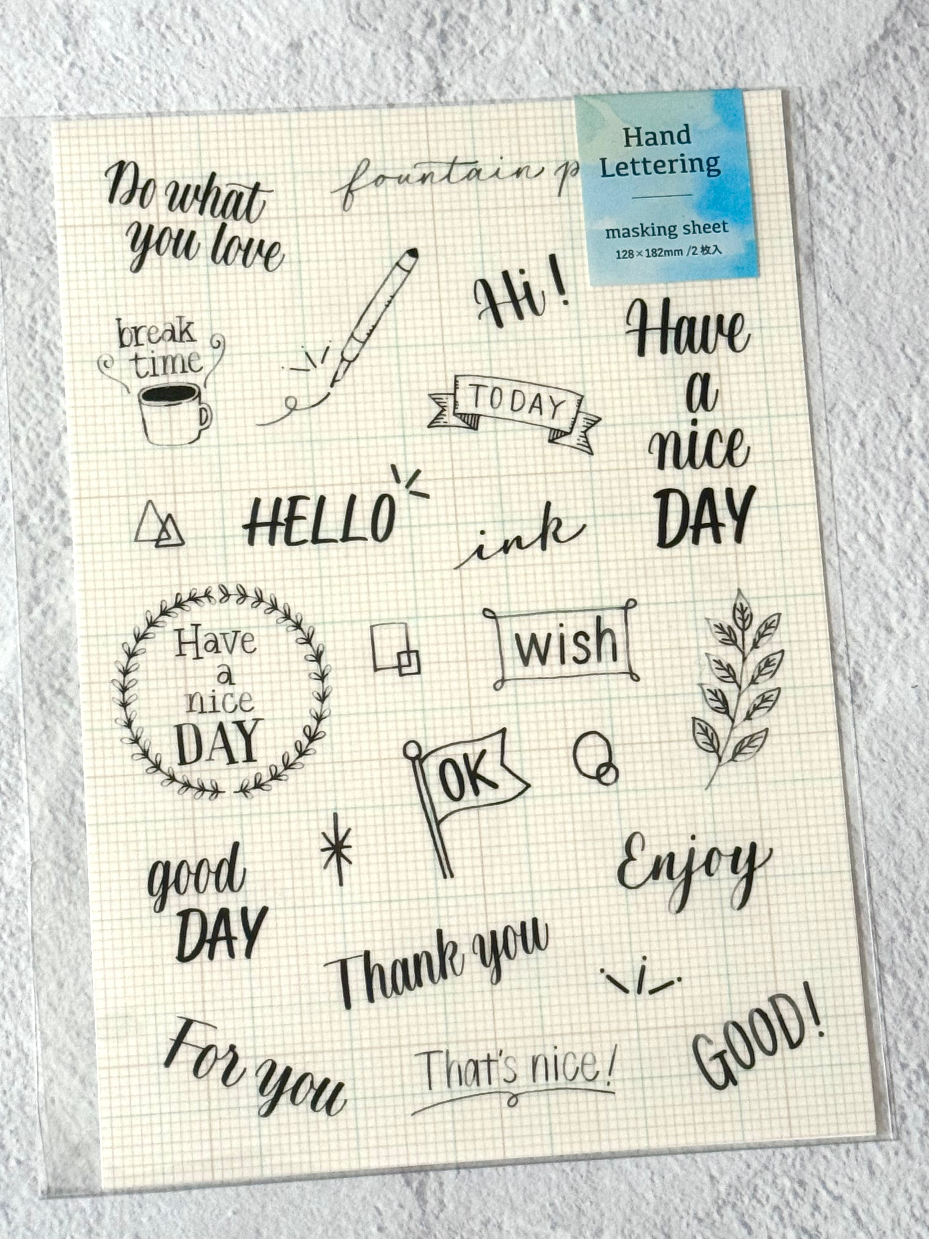 [Bechori] Hand Lettering double sided sticker sheet