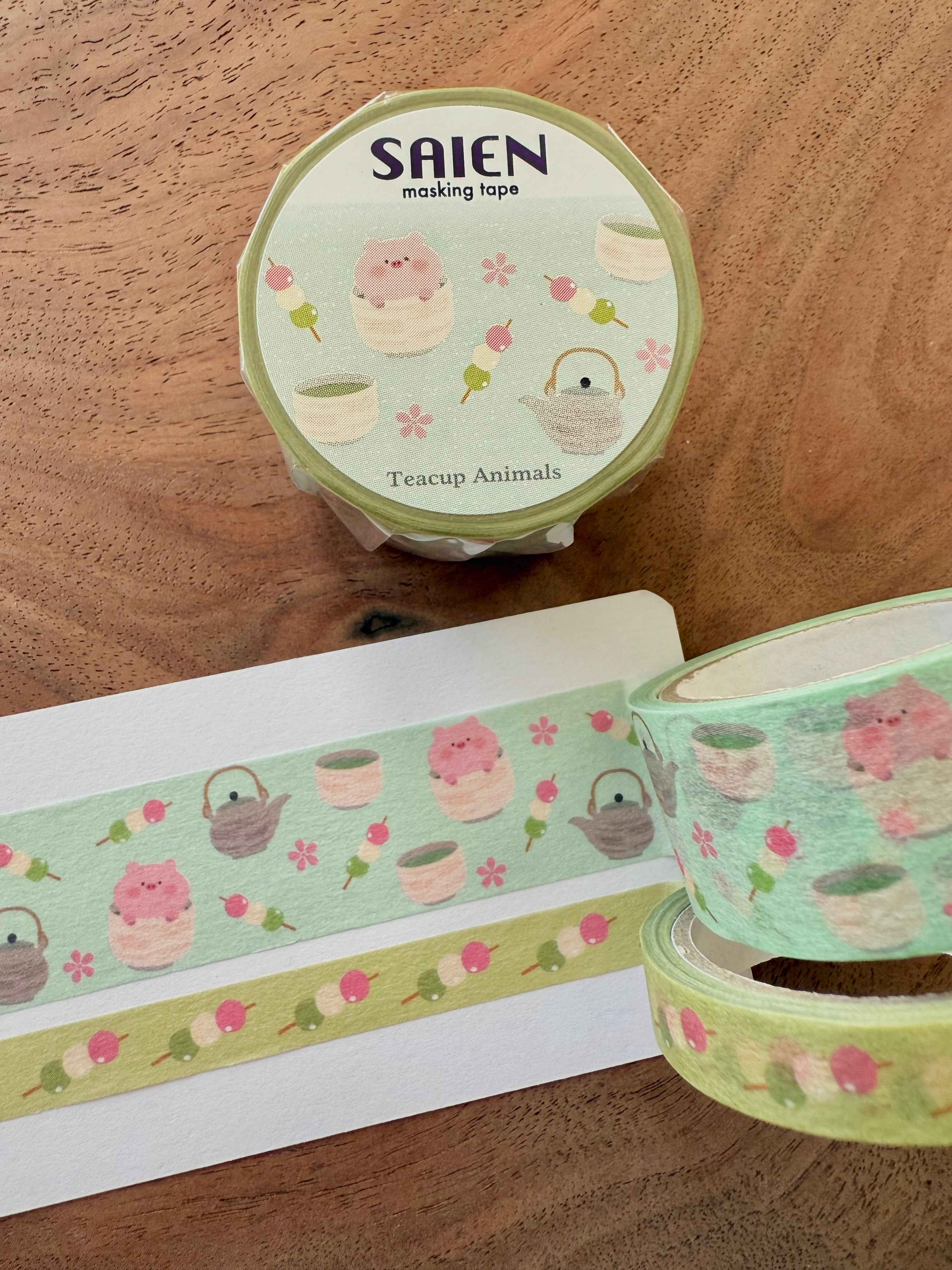 [SAIEN] Teacup Animals • Little Pig Tea Ceremony washi tape