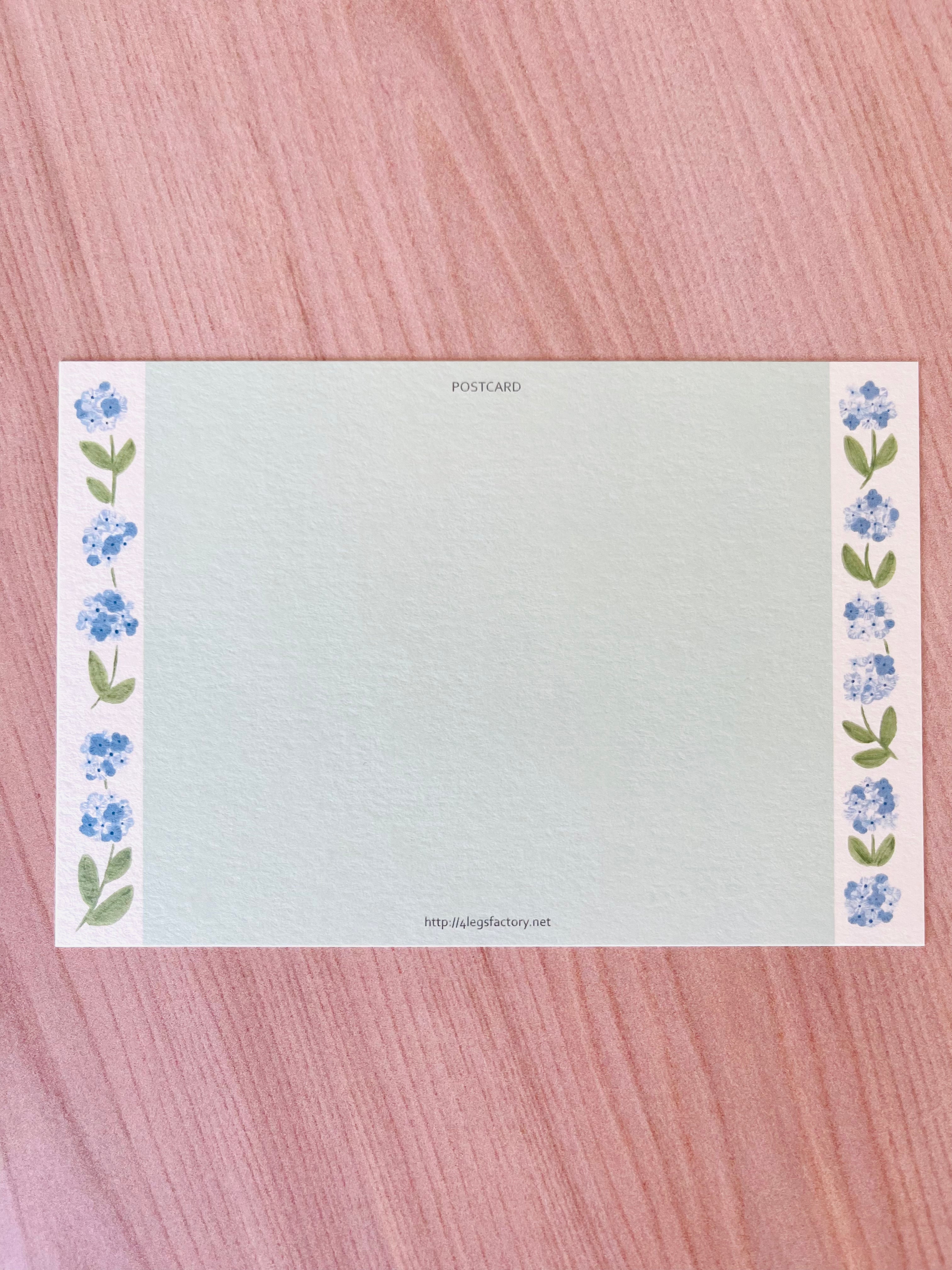 [4legs] Furball & Hydrangea postcard
