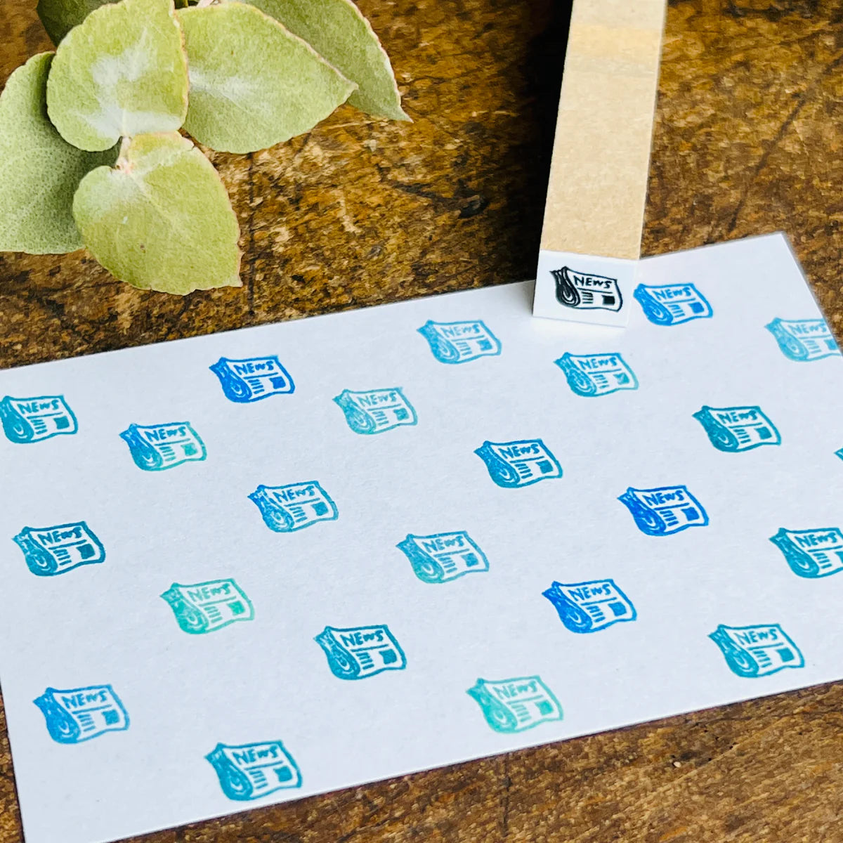 [RiraRira Hanko] Newspaper mini rubber stamp