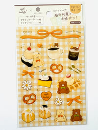 [ROKKAKU] Cafe Teddy sticker sheet