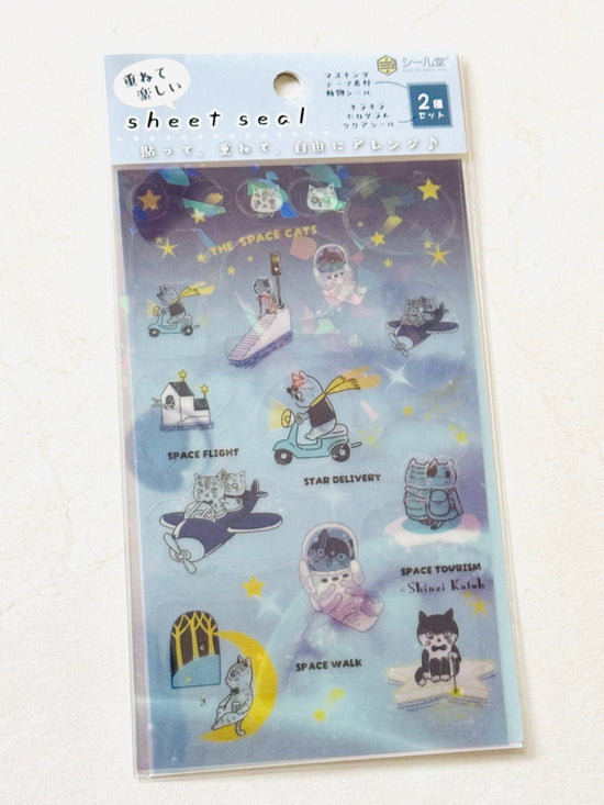 [SEAL-DO] Shinzi Katoh x Kira Kira Hologram Layer sticker sheet: Space Cat