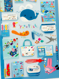 [MIND WAVE] Yuru Animals Fun in the Sea • Character Miniature School series sticker sheet