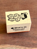[Nobarasha] Girl Bowing Hanko rubber stamp